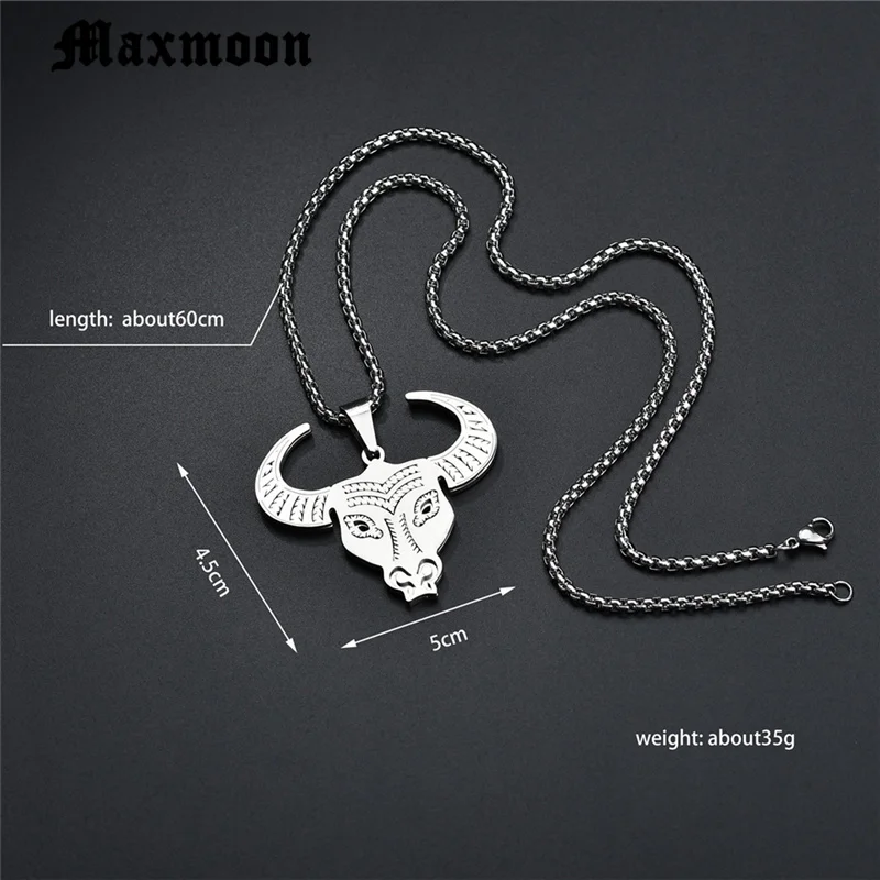 Maxmoon полые буйвола чокер ожерелье подвеска Воротник из нержавеющей стали цепь