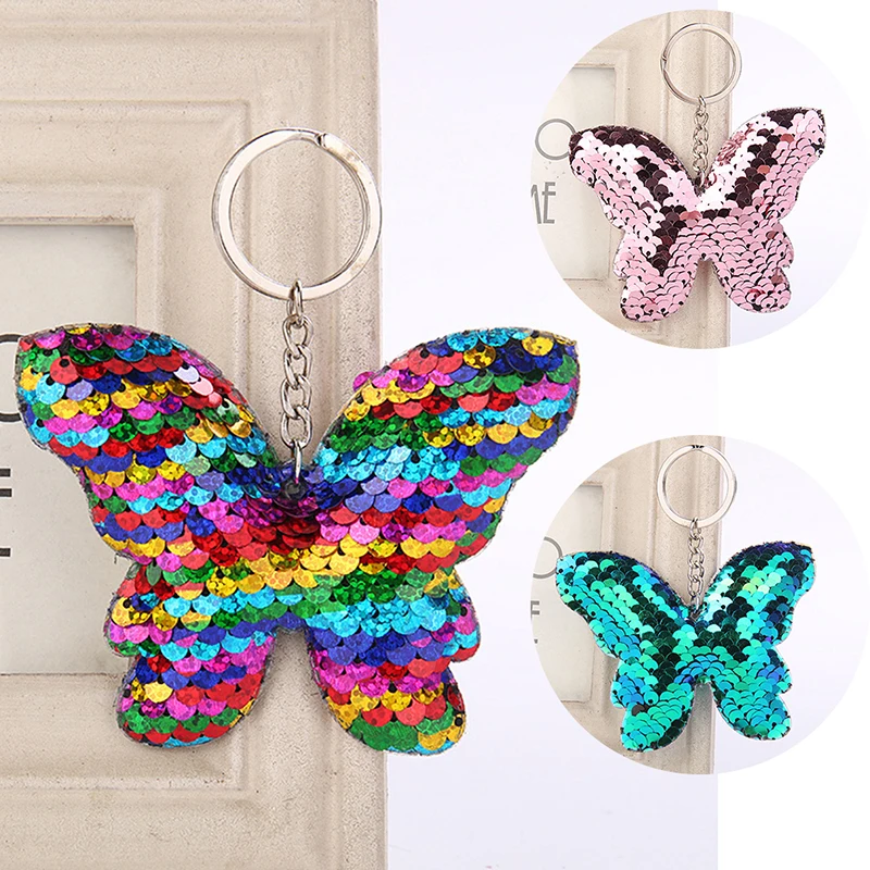 1 шт. брелок с Блестками Блестящие Русалка брелоки животными Фламинго кольцо для