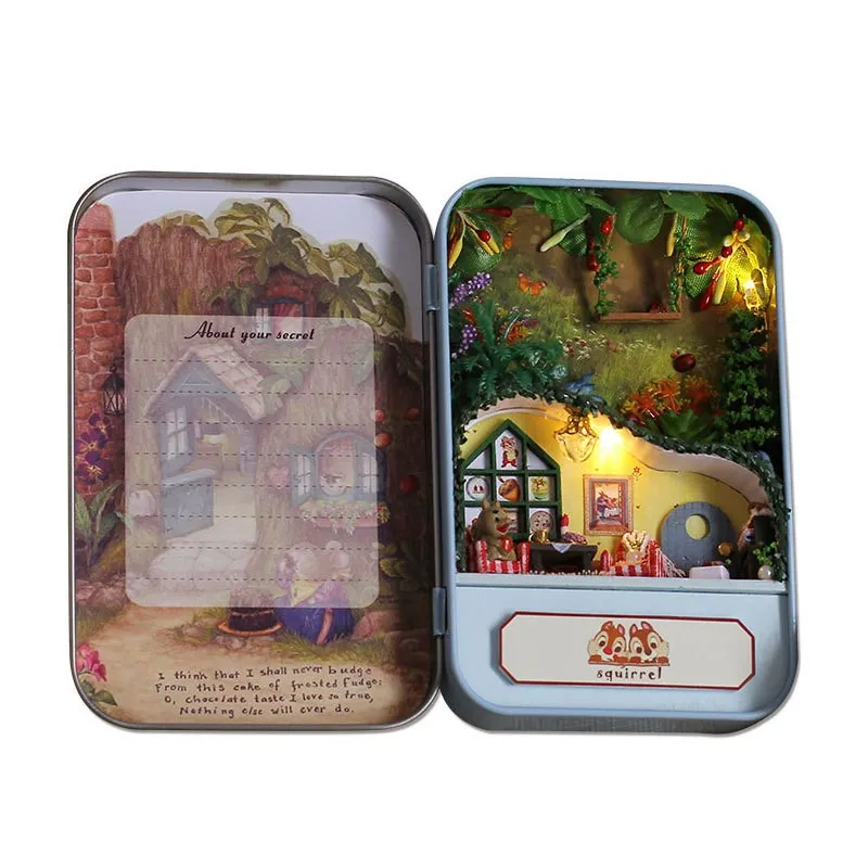 Коробка миниатюрная мебель для кукольного дома игрушка 3D Деревянный DIY Кукольный