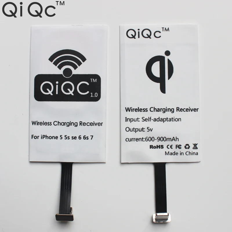 For iphone 5s 6 6s 7 Qi Qc 1,0 Беспроводное зарядное устройство приемник зарядный адаптер рецептор Micro usb type-C Тип C V8 для IPhone 5 6 6s 7 Plus все телефоны - Тип штекера: For iphone 5s 6 6s 7