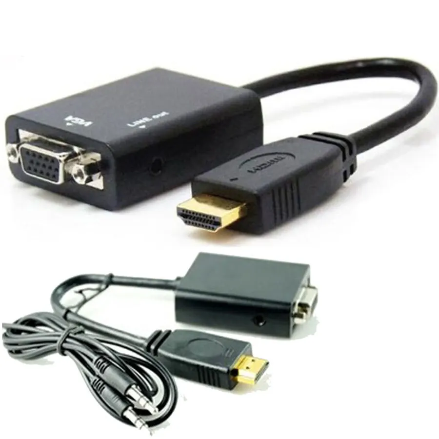 HDMI To VGA HD Converter Cable With VGA+Audio Output | Электроника