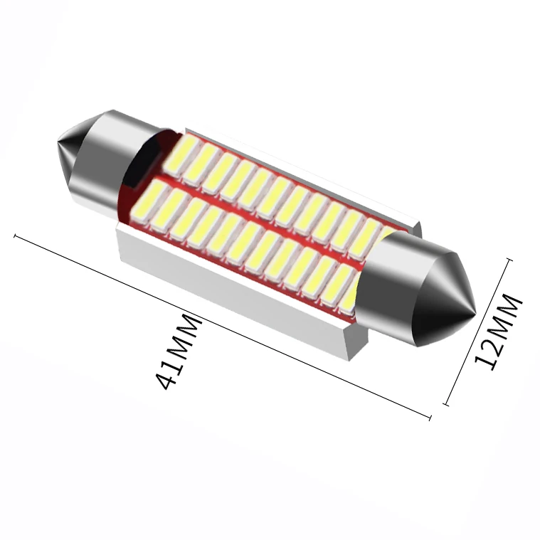 41mm 31 мм 36 мм 39 мм 42 мм C5W C10W 4014 SMD СВЕТОДИОДНЫЙ CANBUS без ошибок автомобильный фестонный светильник интерьерные купольные огни автомобильная карта крыша лампа для чтения белая - Испускаемый цвет: 41mm