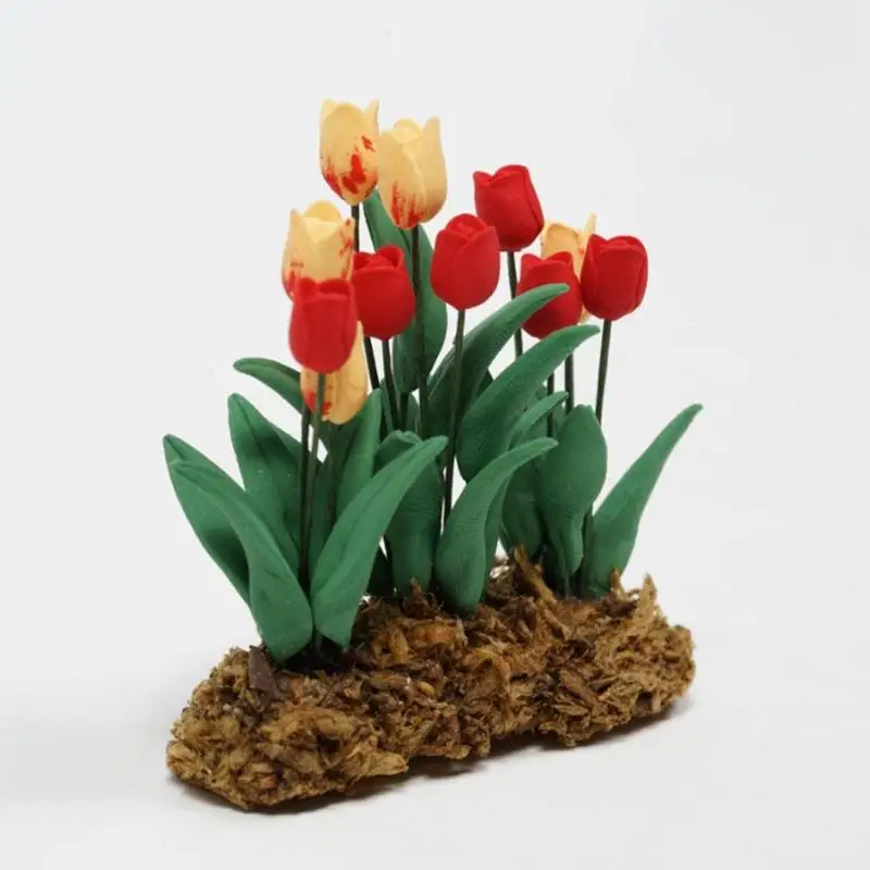 Dongzhur мини-модель тюльпанов цветочные горшки Miniaturas 1:12 куклы мебель для дома кукольный домик садовые Аксессуары игрушка украшение дома