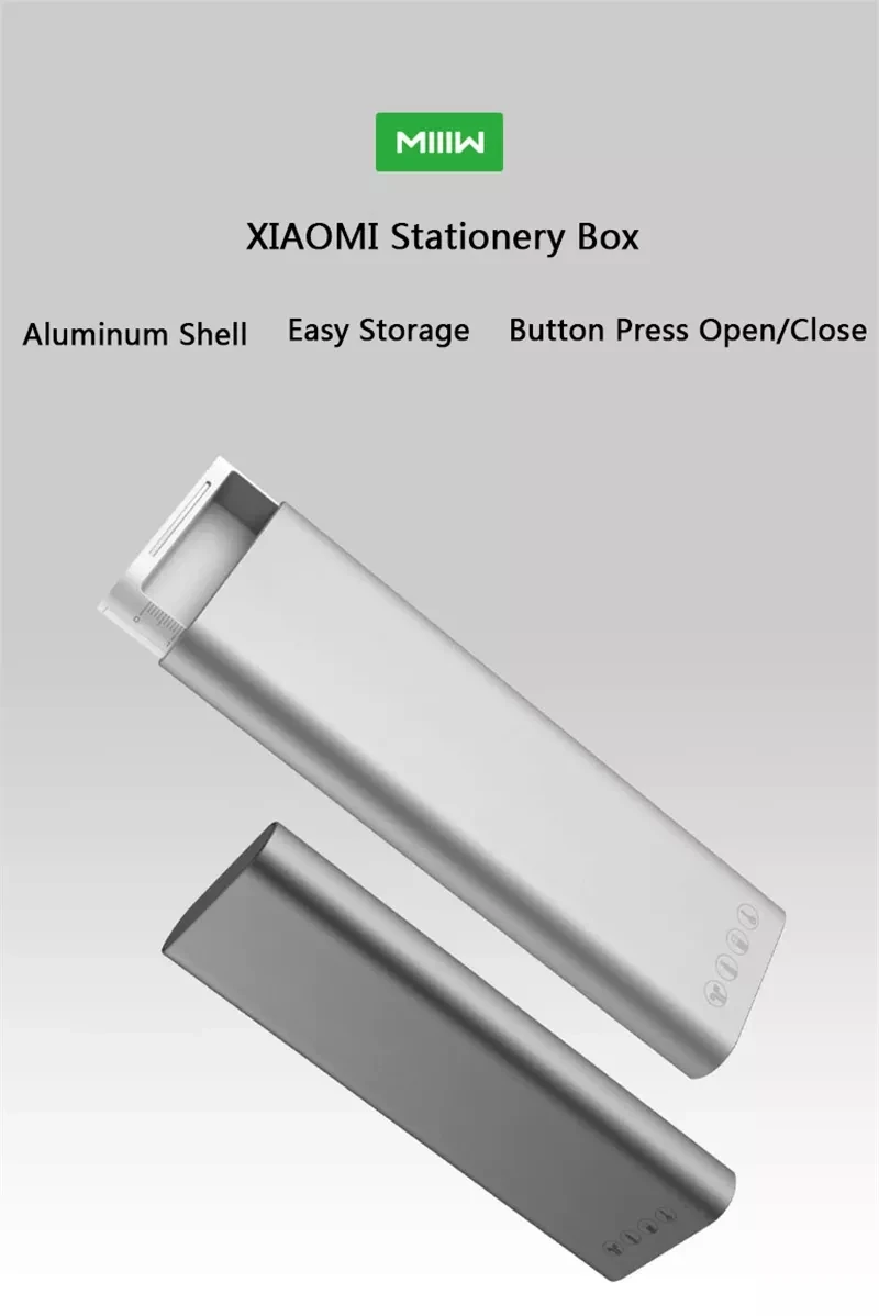 Xiaomi Mijia металлическая коробка для канцелярских принадлежностей MIIIW портативный чехол-карандаш для наушников Кабельный органайзер алюминиевый корпус кнопочный переключатель для школы и офиса