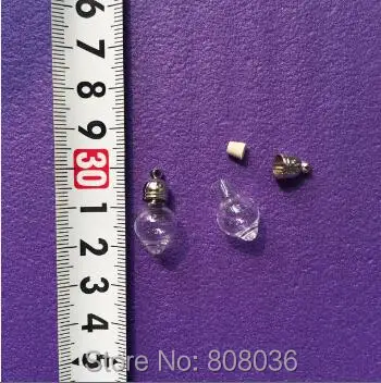 Маленький стеклянный флакон с шариком 100 шт./лот 5 мм металлическая пробка