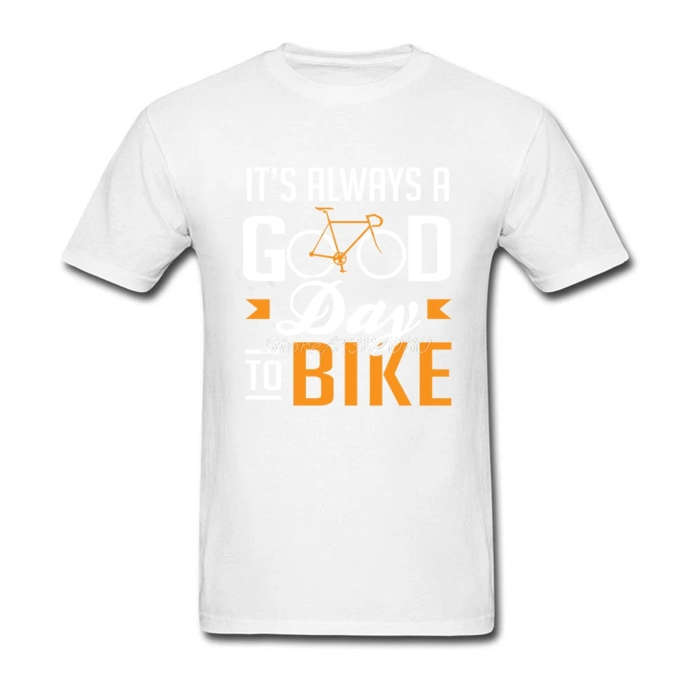 Футболка мужская с коротким рукавом хлопковая тенниска надписью It's Good Day To Bike