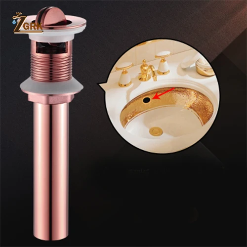 Rose gold5 ZGRK античный латунный китайский дракон стиль ванная комната бассейна отходов всплывающие отходов тщеславие сосуд Раковина слив без перелива - Цвет: Rose gold5