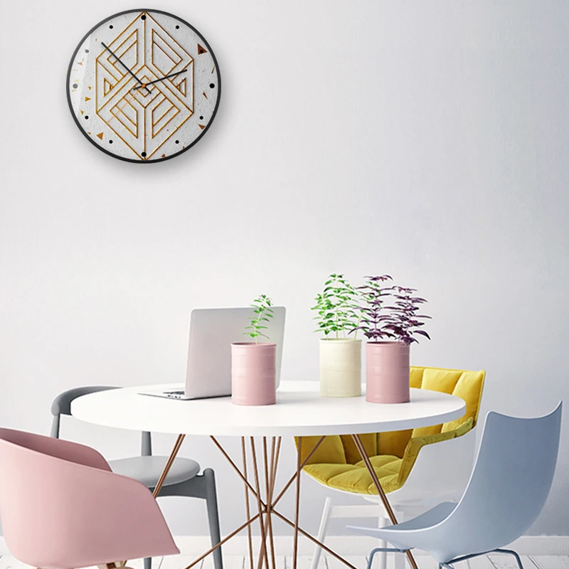 Черное золото искусство Модные украшения дома часы креативный черный Рамка