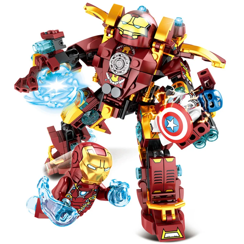 1001 Железный человек Smash Hulkbuster строительные блоки игрушки Совместимые LegoINGlys Marvel
