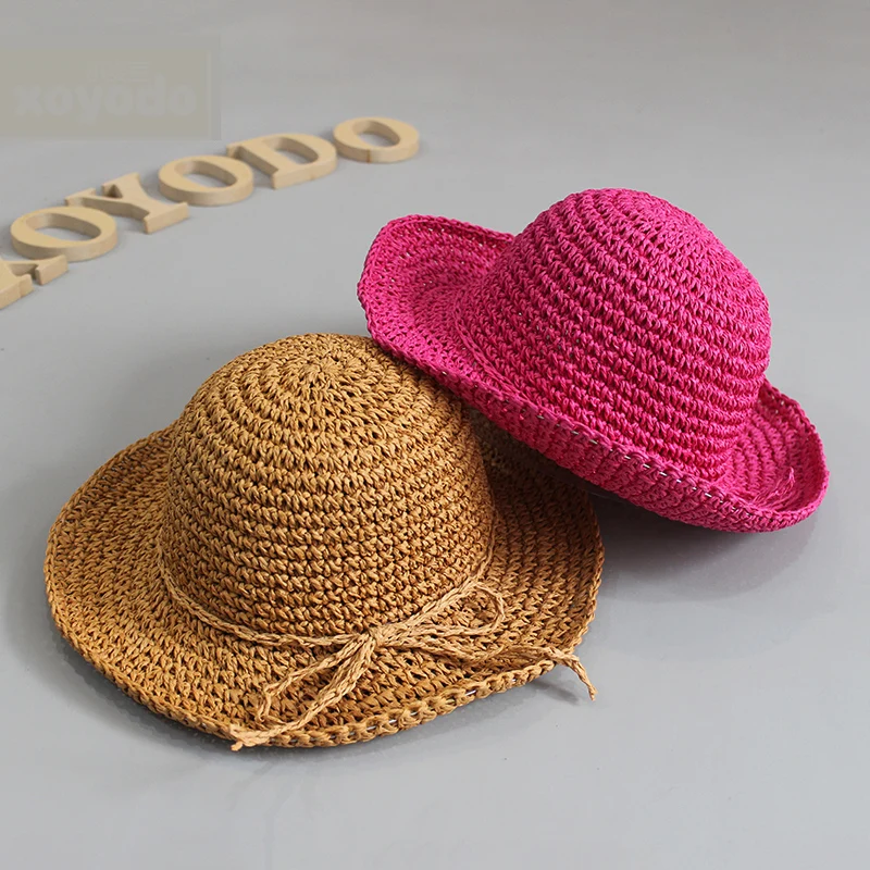 Плетеная соломенная женская летняя шляпа ручной работы Детские Панамы винтажная