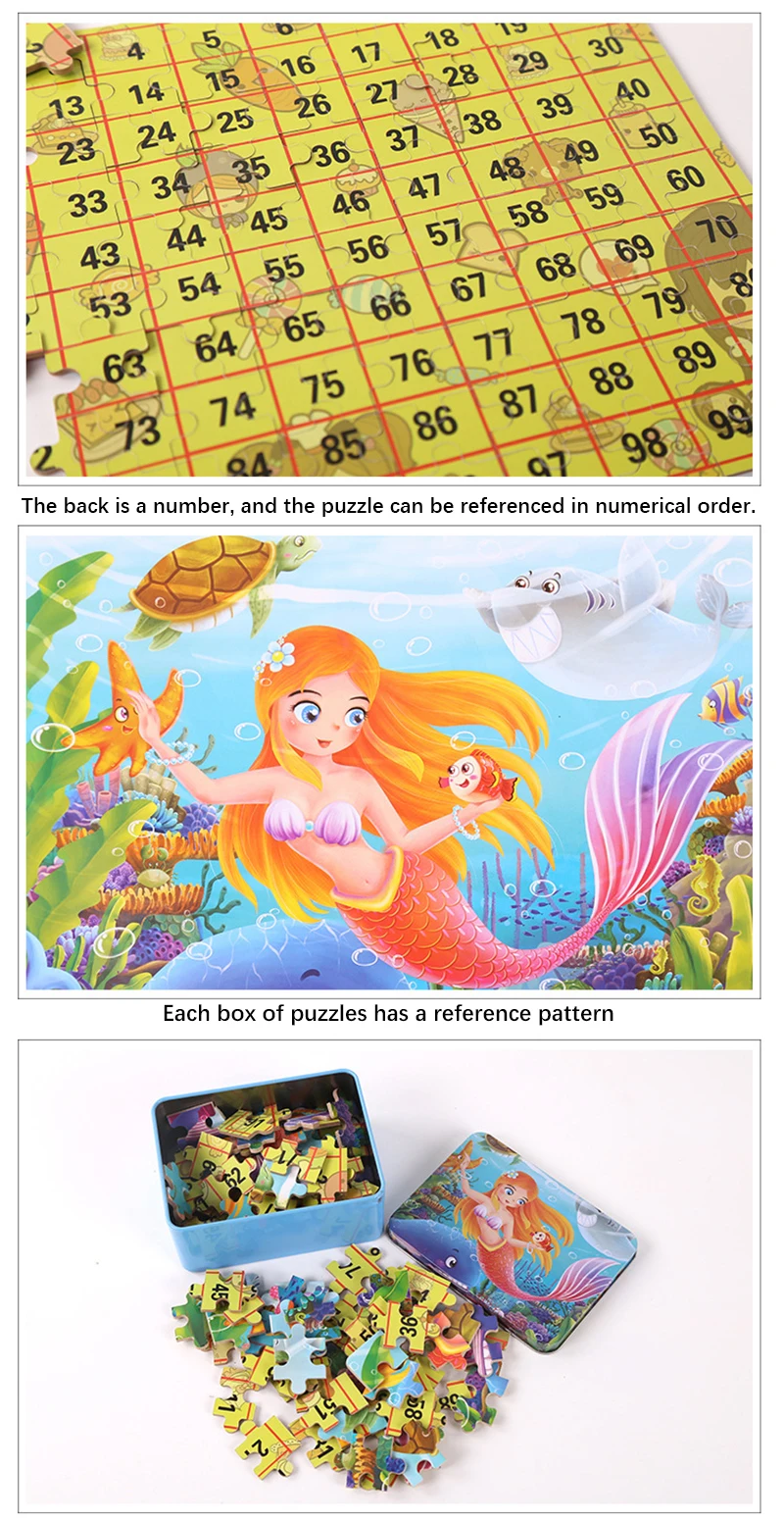 DDWE 100 шт. детские деревянные пазлы Игрушки 3D Мультяшные животные Lron Box Puzzle Деревянные детские развивающие игрушки для детей> 3 лет