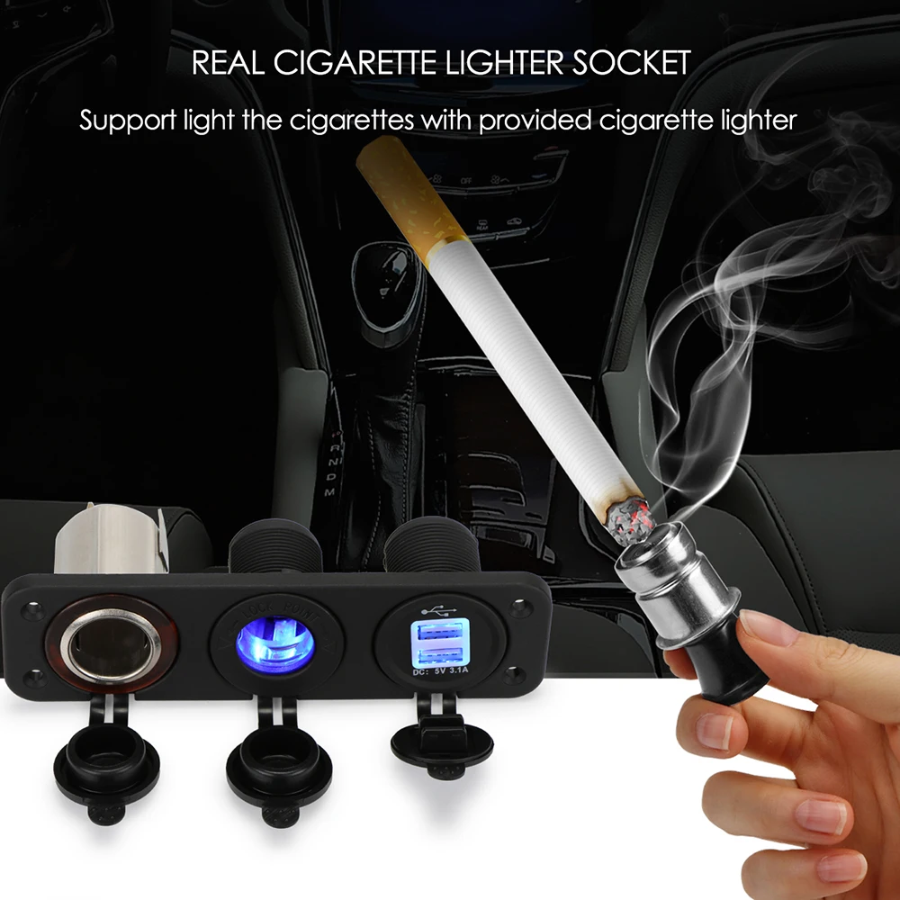 Двойная розетка для автомобильного прикуривателя 12 В сплиттер USB 3 1 А адаптер