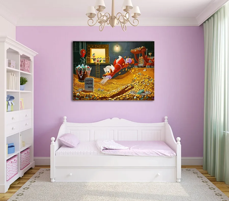 JIE DO ART Дональд Дак мультфильм фильм, HD Холст Картина из 5 частей гостиная спальня, фреска, Рисунок живопись