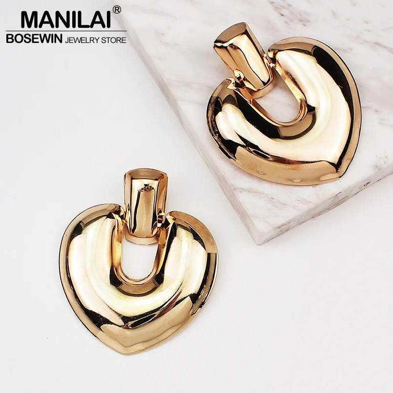 Женские металлические серьги гвоздики MANILAI массивные из цинкового сплава