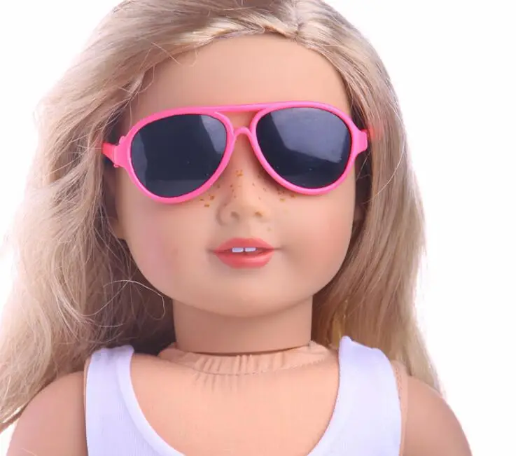 Rose Подходит 43 см Baby Doll модные круглые очки солнцезащитные очки подходит для 18 дюймов девушка очки для кукол - Цвет: Rose