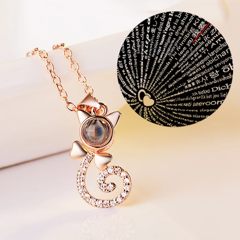 Heart Necklace Jewelry 100 Languages Lover Light Projection Pendant I Love You | Украшения и аксессуары