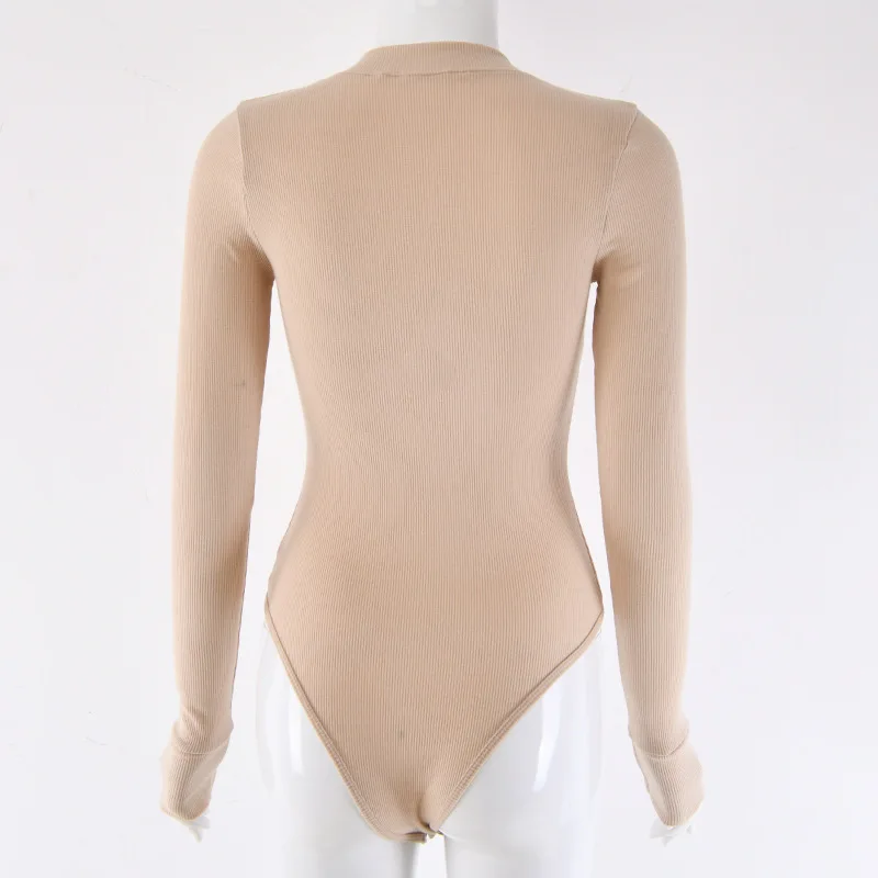 Женский комбидресс с длинным рукавом Wixra однотонный комбинезон на пуговицах