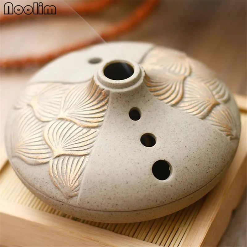 Античная фиолетовая глина дзен платье катушка для благовоний держатель домашний