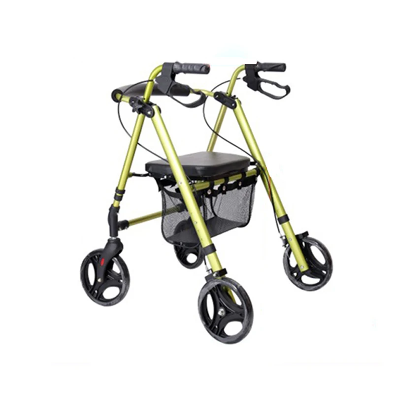 Тележка для покупок rollator ходячие средства 4 колеса Открытый регулируемый алюминиевый сплав для пожилых людей