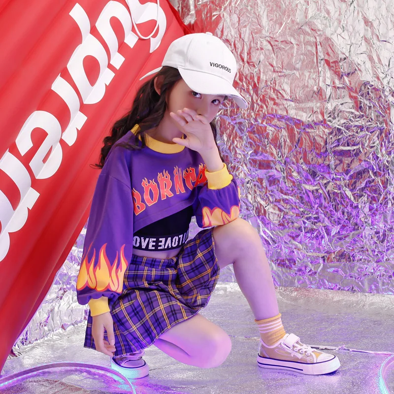 Детская одежда в стиле хип хоп укороченная Повседневная рубашка свитшот топы