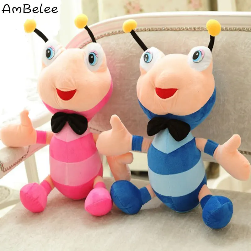 

Ambelee Cartoon 50cm Stuffed Animals Toys PP Cotton Soft Toys For Children Kawaii Pink Ant Plush Doll