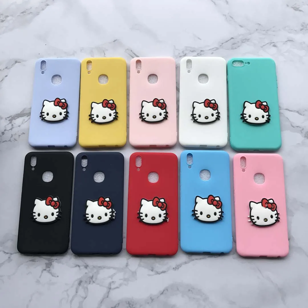 Candy Color Case with DIV 3D Kitty Patch For Samsung J1 J2 J3 J5 J7 J8 Pro 2015 2016 2017 2018 Plus C7 C8 Silicon Soft |