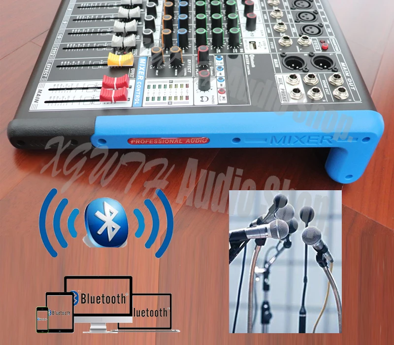 Xgwth Sound Mixing Console with USB Bluetooth Record +48V Phantom Power Monitor Paths Digital Effect 12 Channel Audio Mixer | Электроника