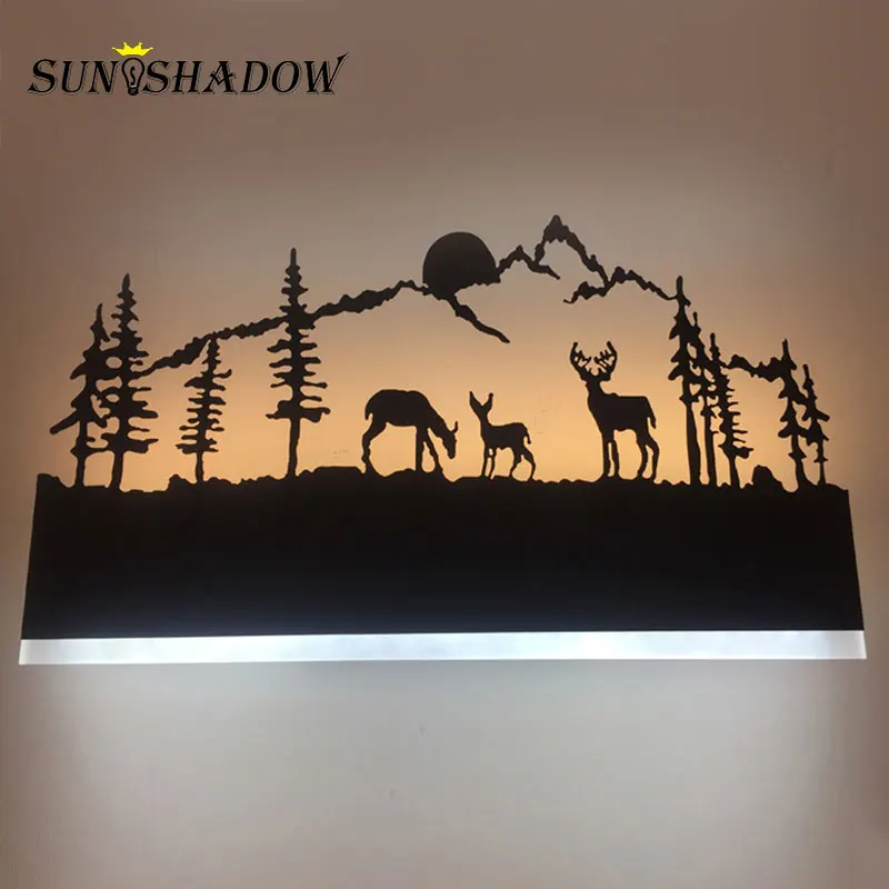 Настенный современный светодиодный светильник 12 Вт черный настенный для