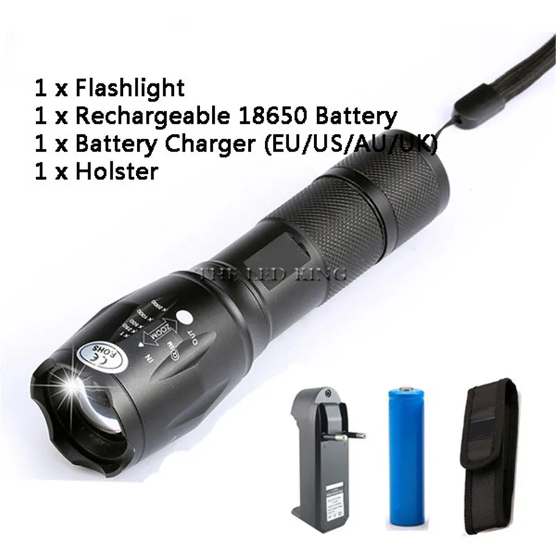 Package C 12000 Lums XP-L-V6 L2 светодиодный тактический вспышки светильник светодиодный фонарь зум светодиодный вспышка светильник Водонепроницаемый фонарь светильник для AAA 18650 Перезаряжаемые - Испускаемый цвет: Package C