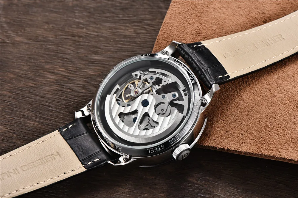 Модные Роскошные Брендовые Часы PAGANI с кожаным Tourbillon, автоматические механические мужские часы, военные водонепроницаемые часы, мужские часы