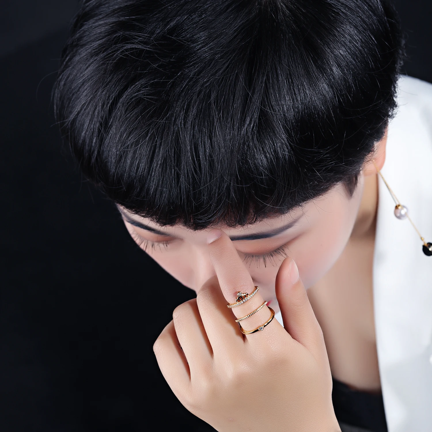 Регулируемая микро декор циркон Корона золотого цвета кольцо для Для женщин