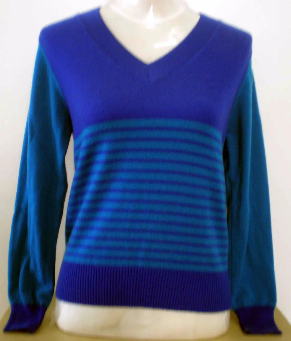 Pure Cashmere Sweater Women Royal Blue Pullover V-neck Lady Natural Thick Warm High Quality Clearance Sale Free Shipping Женская