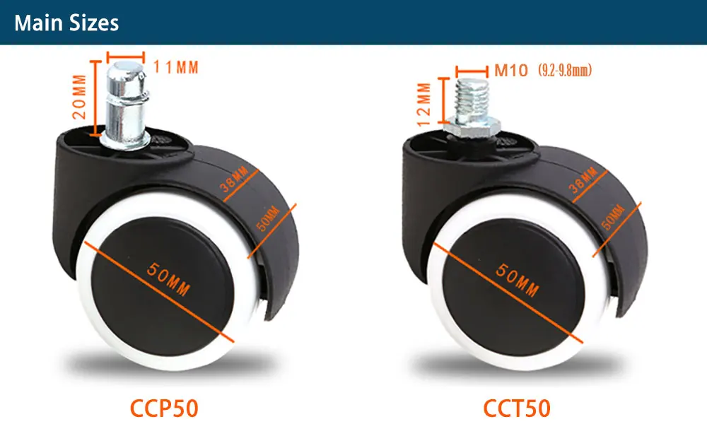 5 шт. 50 универсальные бесшумные колеса для стула 2 &quotлегкая замена Офисная