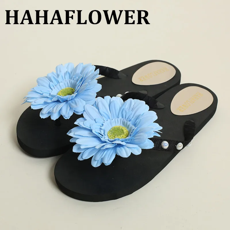 HAHAFLOWER/красивые Вьетнамки домашняя обувь ручной работы на плоской подошве Цвет