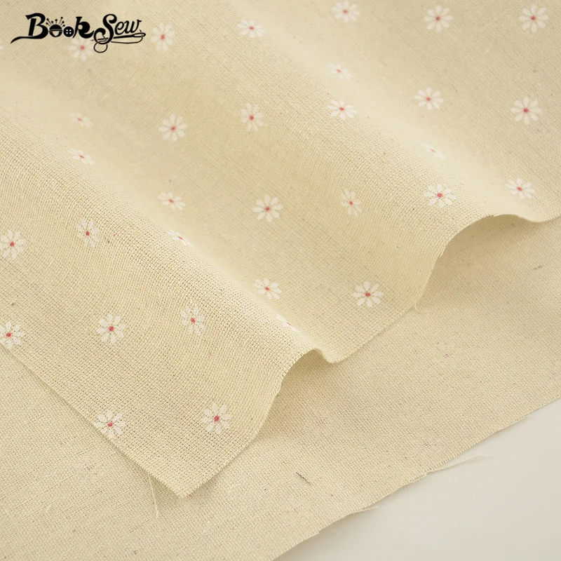 Хлопчатобумажная льняная ткань с цветочным дизайном швейный материал для