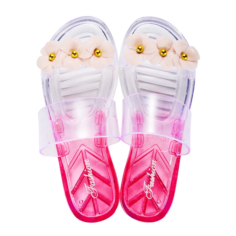 HEE GRAND/прозрачные тапочки женская обувь с кристаллами камелии сезон лето