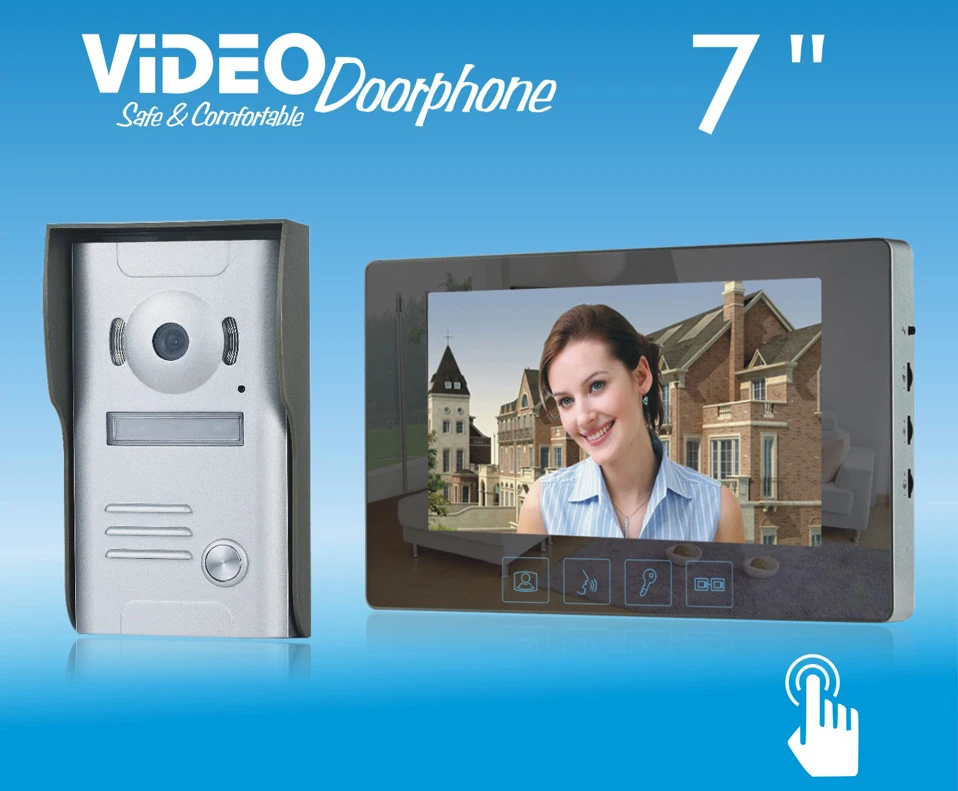 

Видеодомофон ZHUDELE для домашней системы безопасности, 7 дюймов, металлический корпус, литье под давлением, водонепроницаемая Взрывозащищенная ИК-камера 700TVL 1V1