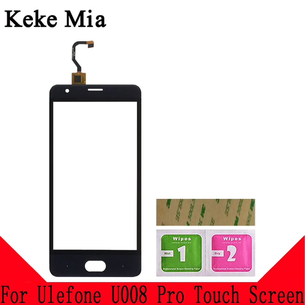 Keke Миа 5," сенсорный экран панель для Ulefone U008 Pro Сенсорный экран дигитайзер сенсор Переднее стекло Замена Бесплатный клей+ салфетки