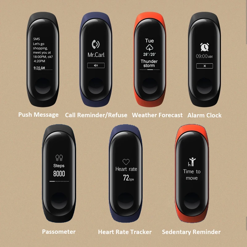 2018 новый оригинальный Смарт браслет Xiaomi Mi Band 3 в глобальной версии 0 78 дюйма OLED