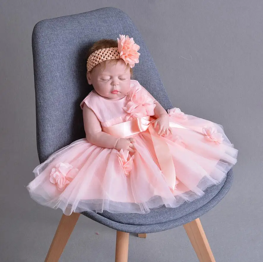 Комплект из 2 предметов милое платье-пачка с объемными цветами для маленьких