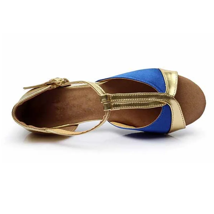 Профессиональные синие туфли для танго и латиноамериканских танцев женские