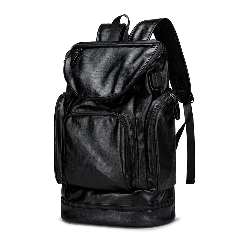 Model 1-Black Рюкзак для ноутбука из искусственной кожи с защитой от кражи, 17 дюймов, 15,6 дюймов, мужской женский рюкзак для ноутбука, мужской водонепроницаемый рюкзак USB для путешествий на открытом воздухе - Цвет: Model 1-Black