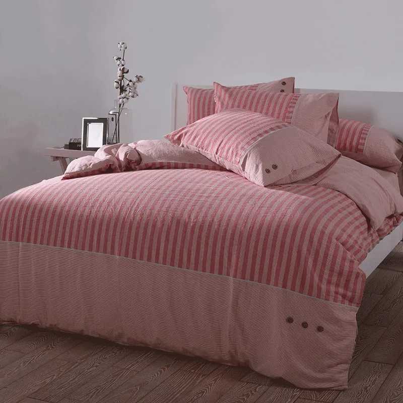 4 шт./компл. набор постельного белья в розовую полоску милые ночные сны для