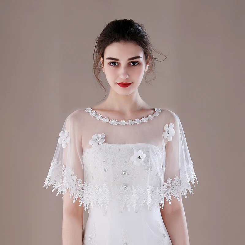 Fashion Summer Bridal Wrap Applique Wedding Dress Cover Up Accessories Bridesmaids Bride Short Sheer Cape Jacket Handmade | Свадьбы и