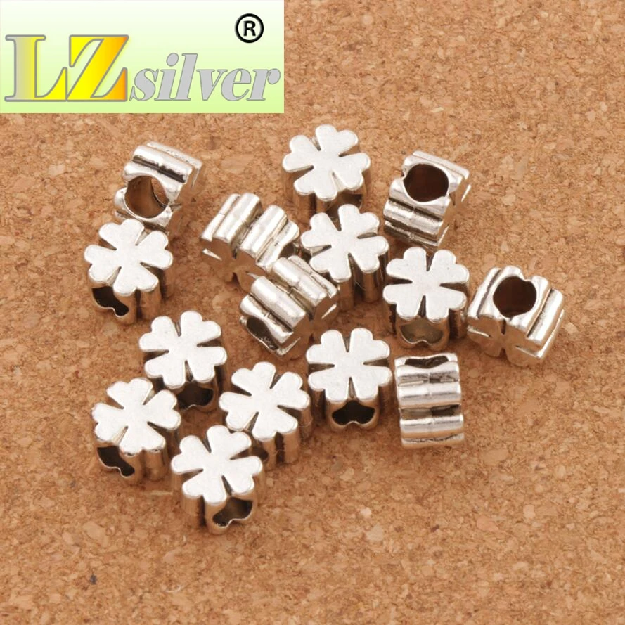 

Smooth Clover Metal Big Hole Beads 9.1x10x6.6mm Dangle 122pcs zinc alloy Fit European Bracelets Jewelry DIY L1470