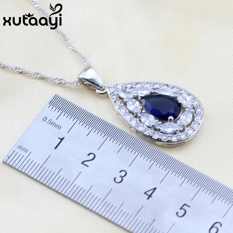 XUTAAYI 4 шт. высшее качество серебряный цвет Многослойные Ювелирные наборы синего