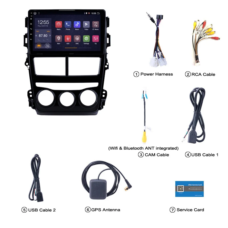 2G ram 32G rom Android 8,1 автомобильный dvd-плеер gps навигация Мультимедиа для Toyota Vios Yaris радио
