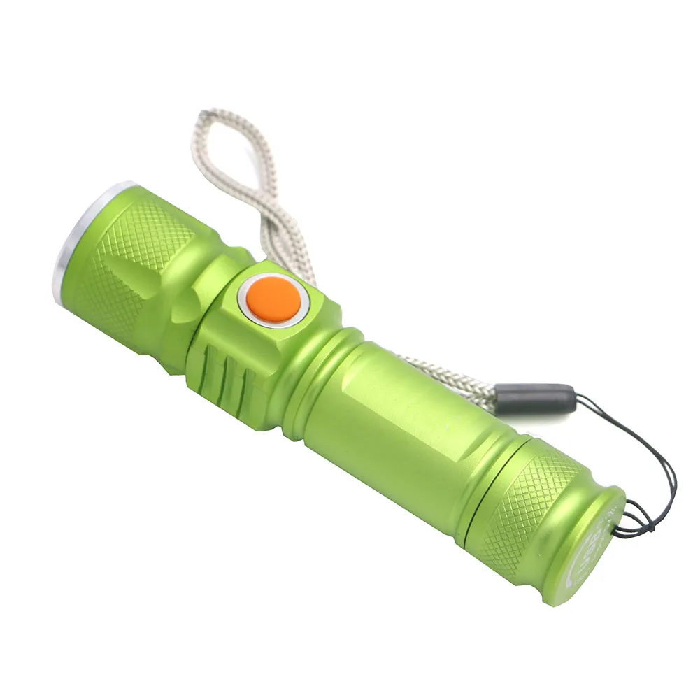 Портативный XM-L T6 светодиодный USB Мини Вспышка светильник 2-в-1 Точечный светильник фонарь Перезаряжаемый 18650 встроенный аккумулятор водонепроницаемый светильник флэш-светильник