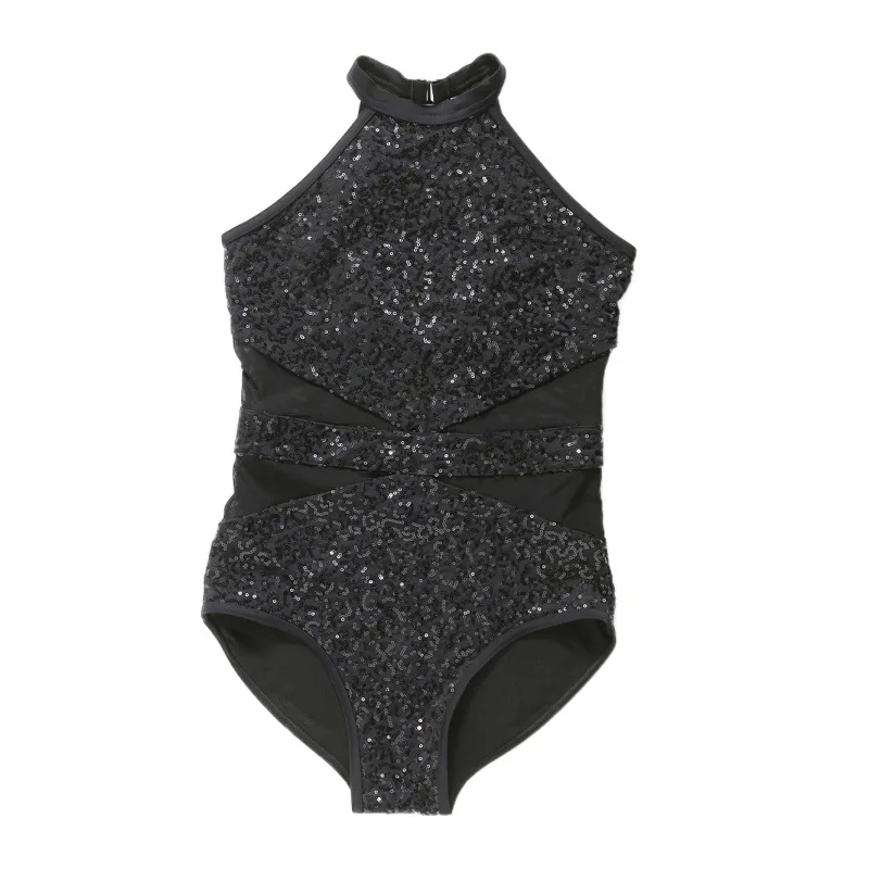 Сетчатый костюм с блестками для танцев балета гимнастики девочек одежда занятий