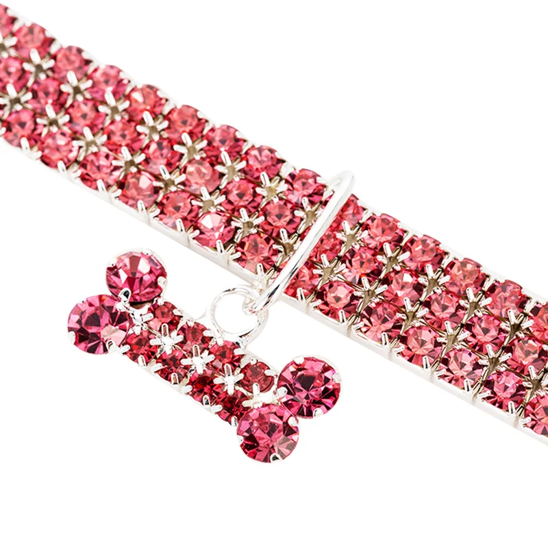 Прекрасный тег кошачьи ошейники Bling Стразы питомец с кристаллами Цепочки и